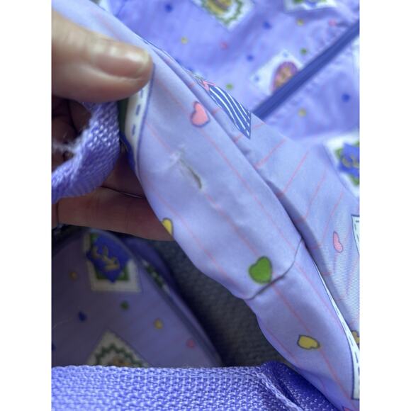 Vintage 90's Y2K Dance Travel Garment Bag Duffel Toiletry Zipper Purple Girls - Picture 8 of 11